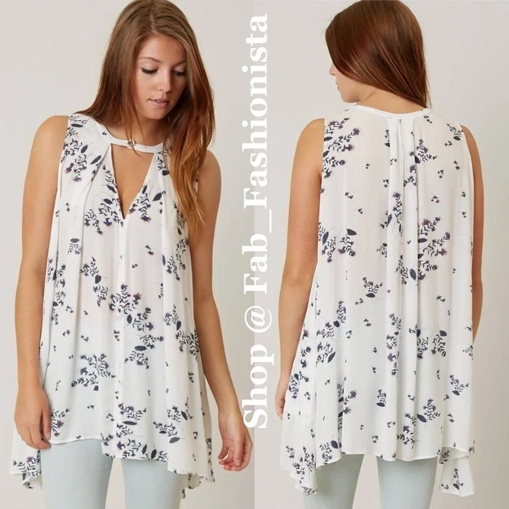 Free People floral tunic swing dress size Medium